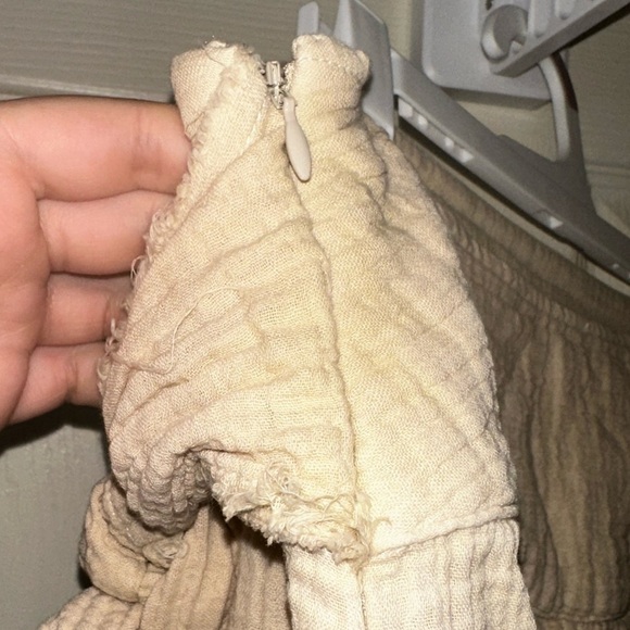 Free People Beige gauzy side tie skirt M beachy boho vacation coastal - Picture 4 of 9